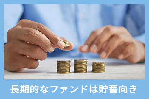 将来への貯蓄を目的にした場合は長期的に資産運用するファンドが適している
